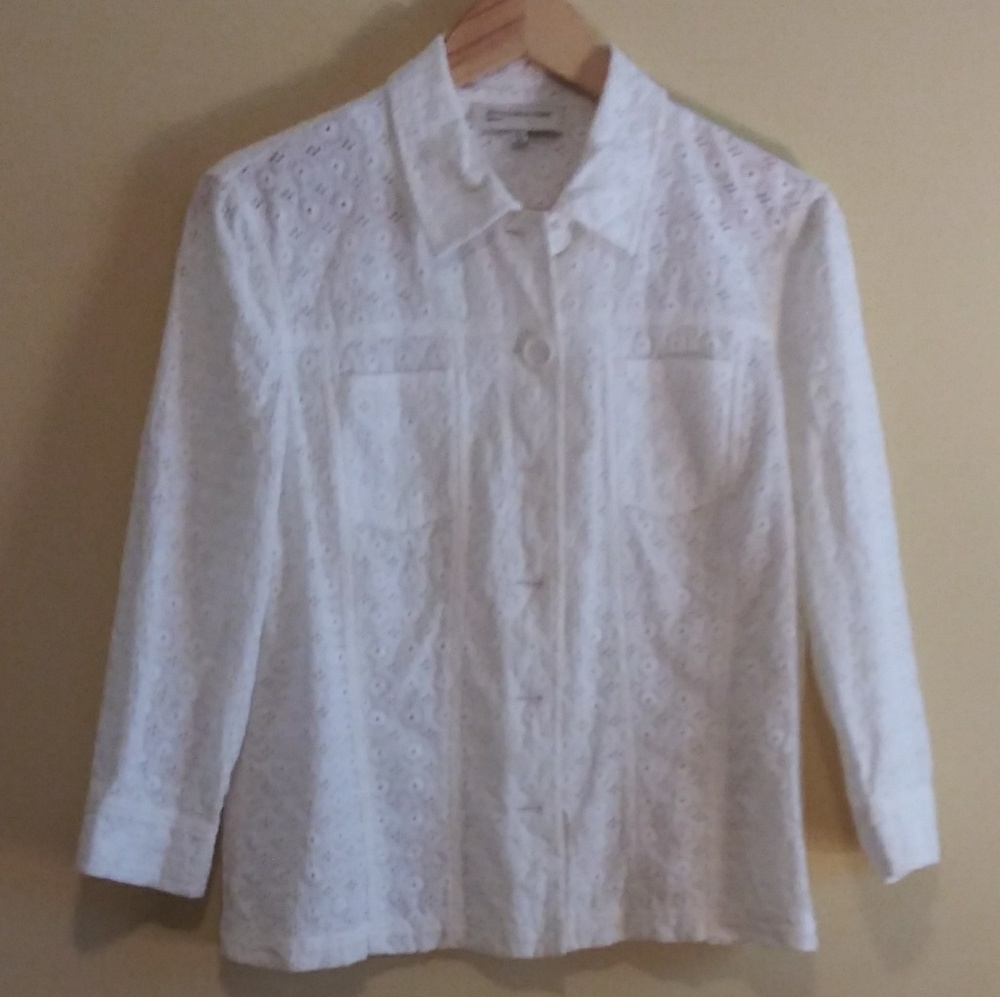 Jones New York jacket lace white